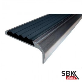 ПО-38/23 алюминиевый угловой порог противоскользящий с черной резиновой  вставкой